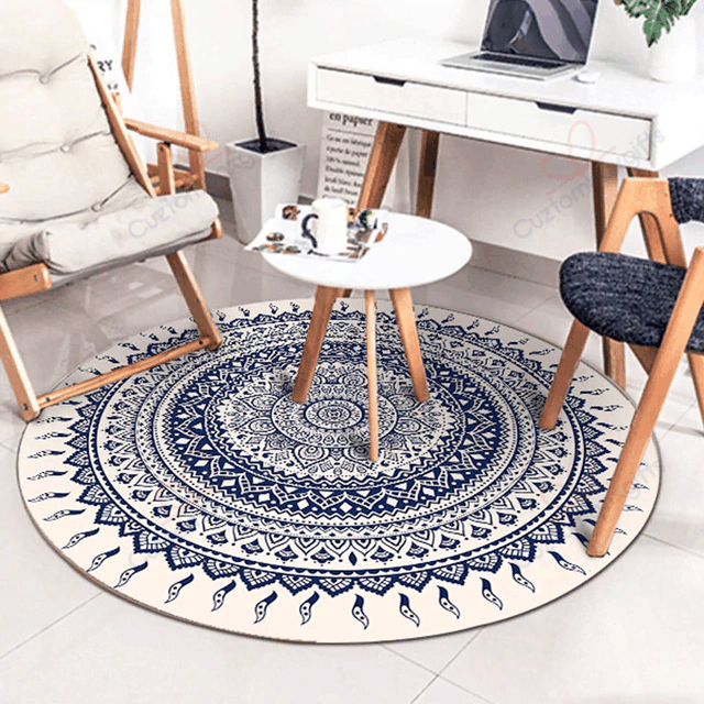 Persian Ethnic Mandala Round Carpet Floor Rug Living Room Bedroom Decor Round Area Rug Carpet Persian Ethnic Mandala Round Carpet Floor Rug Living Room Bedroom Decor Round Area Rug Carpet