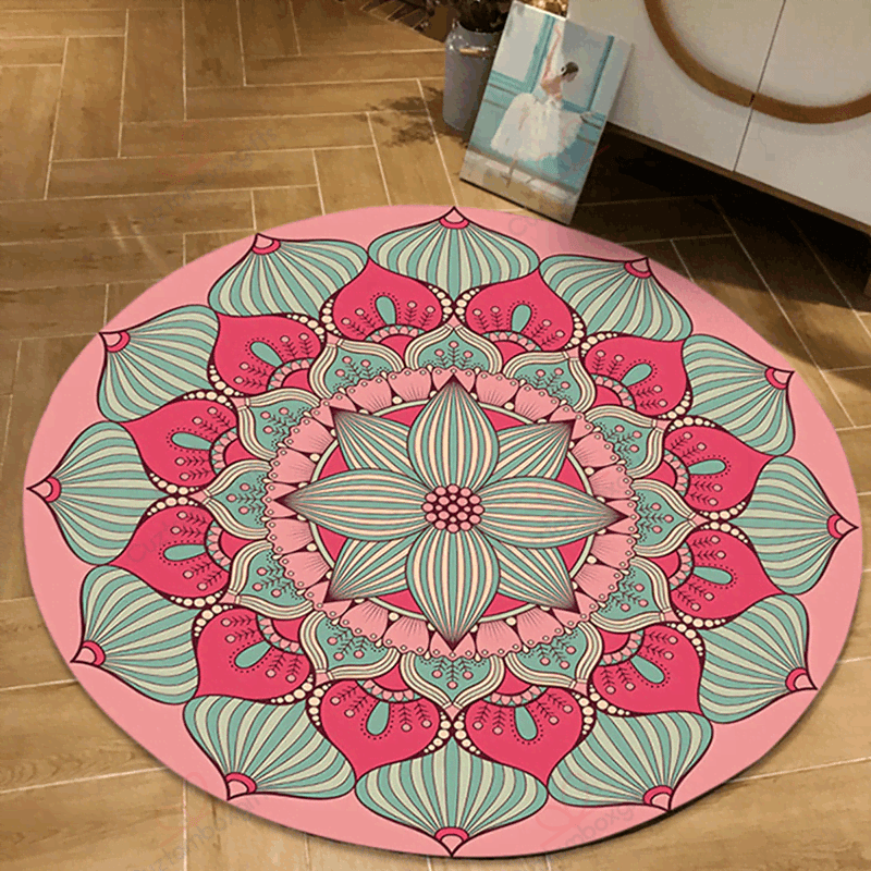 Persian Floor Mandala Round Carpet Floor Rug Living Room Bedroom Decor Round Area Rug Carpet Persian Floor Mandala Round Carpet Floor Rug Living Room Bedroom Decor Round Area Rug Carpet