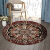 Persian Red Floral Round Carpet Floor Rug Living Room Bedroom Decor Round Area Rug Carpet