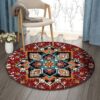 Persian Tribal Flower Round Carpet Floor Rug Living Room Bedroom Decor Round Area Rug Carpet