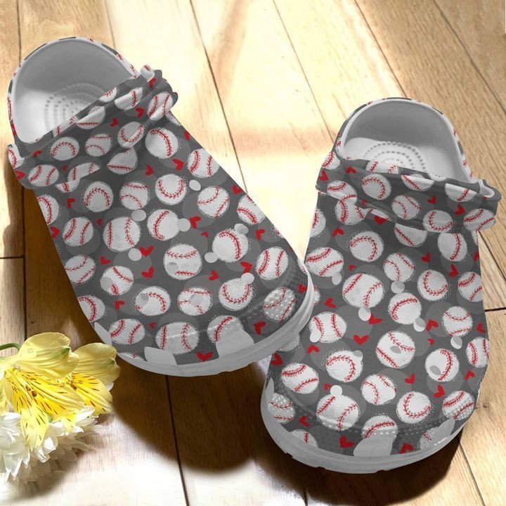 Personalized Baseball Love Heart Crocs Clogy Shoes For Mens And Womens Personalized Baseball Love Heart Crocs Clogy Shoes For Mens And Womens