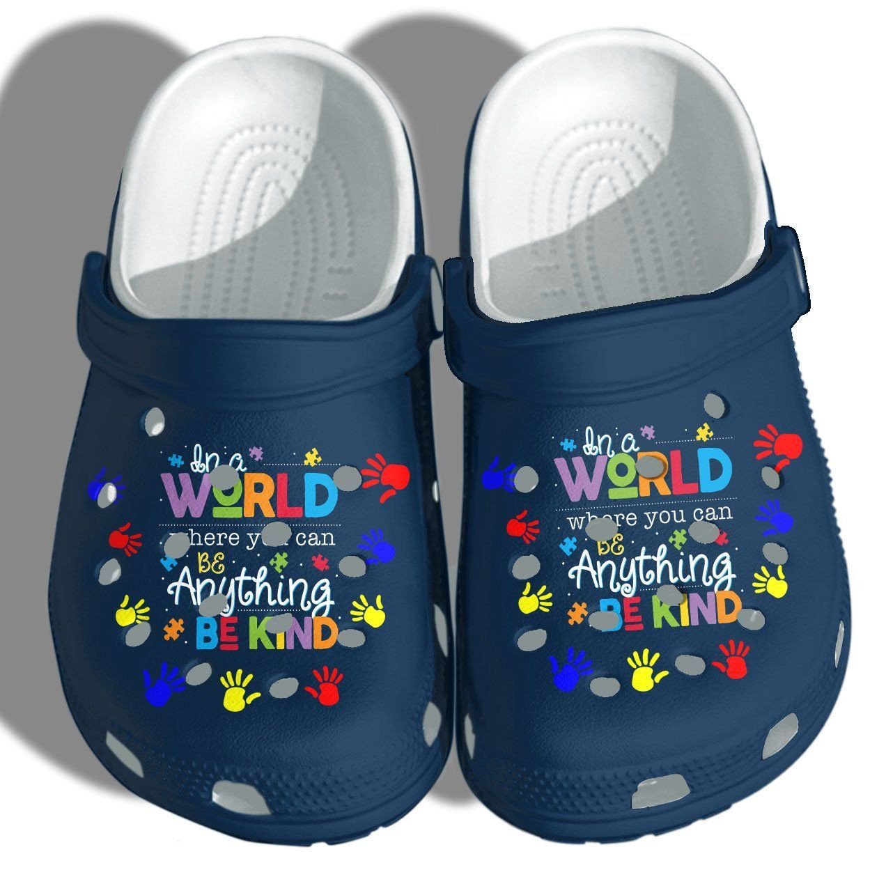 Personalized Be Kind Autism Awareness Crocs Clogy Shoes For Mens And Womens Personalized Be Kind Autism Awareness Crocs Clogy Shoes For Mens And Womens