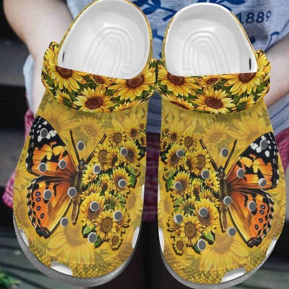 Personalized Butterfly Flower Crocs Clogy Shoes For Mens And Womens Personalized Butterfly Flower Crocs Clogy Shoes For Mens And Womens