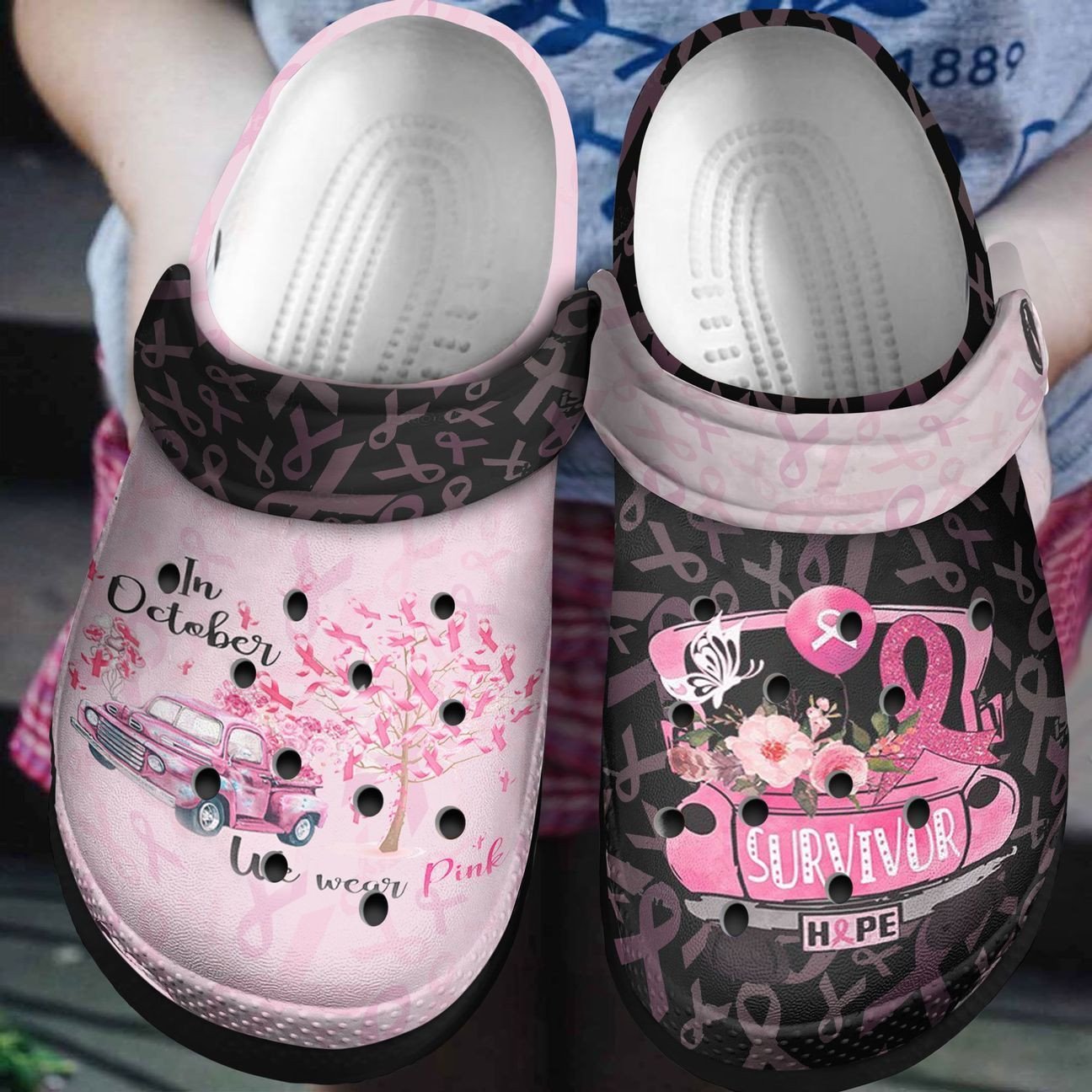Personalized Crocs Clog Breast Cancer Personalized Crocs Clog Breast Cancer