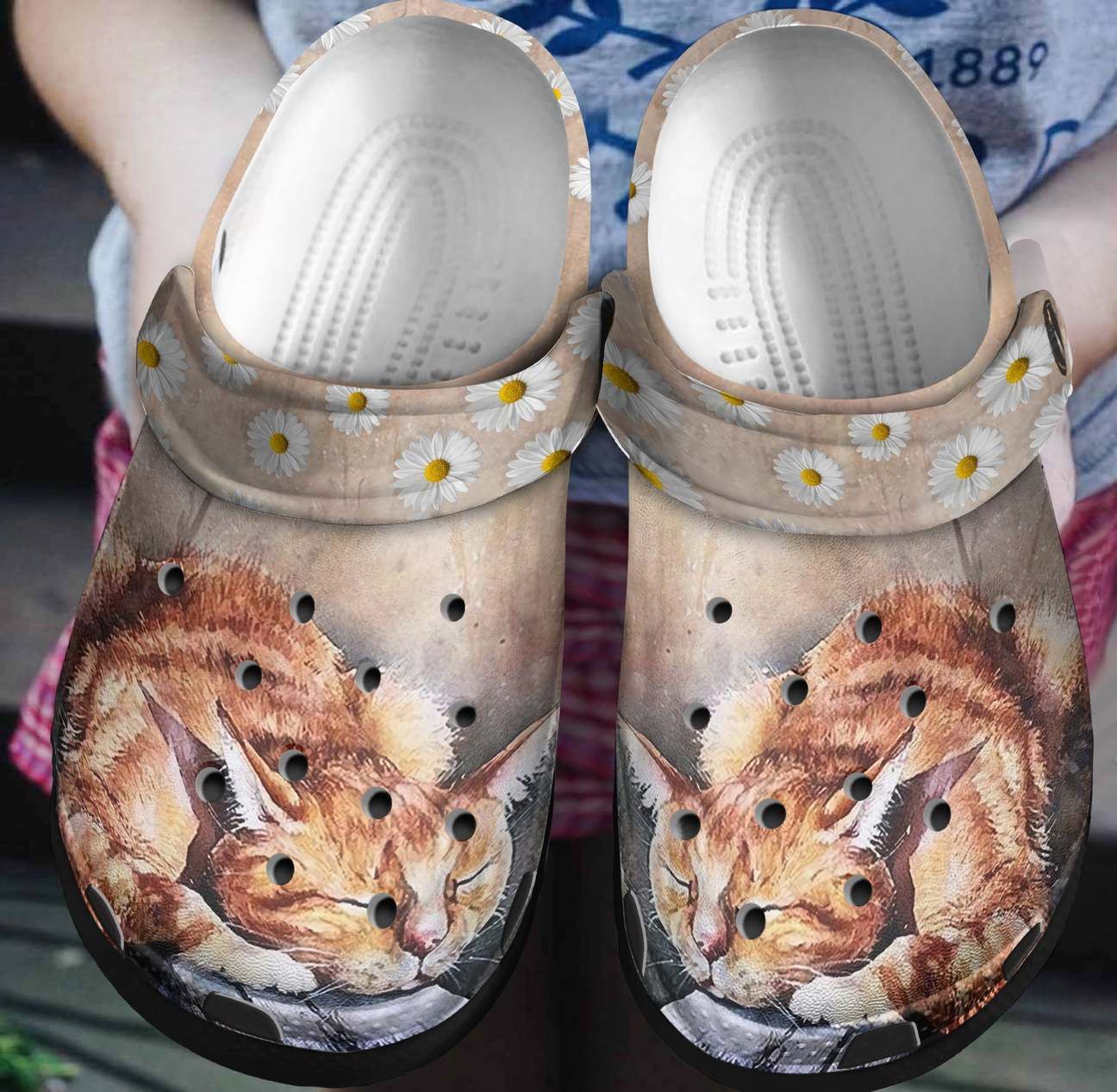 Personalized Crocs Clog Lazy Cat With Sunshine Personalized Crocs Clog Lazy Cat With Sunshine
