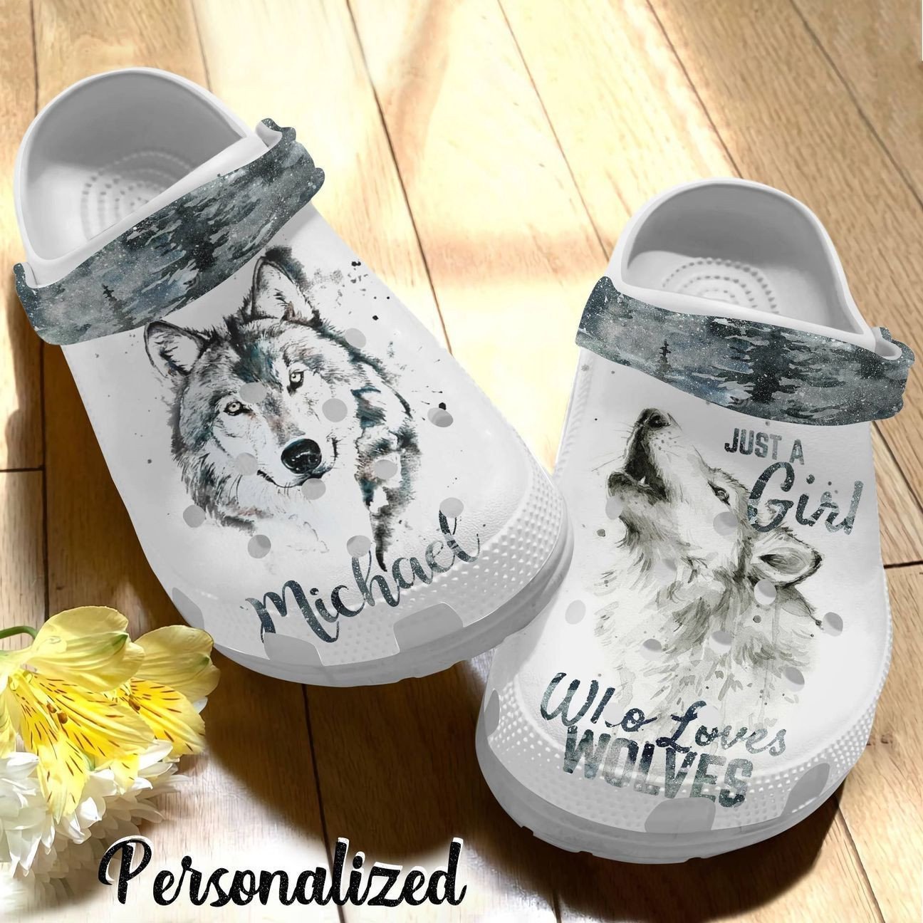 Personalized Crocs Clog Wolf Personalized Crocs Clog Wolf