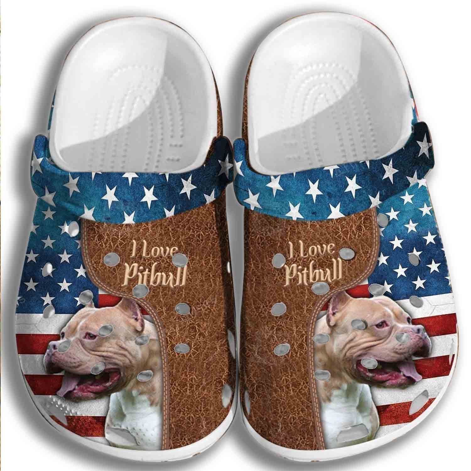 Personalized Love Pitbull Usa Flag For Men Women Crocs Clogy Shoes For Mens And Womens Personalized Love Pitbull Usa Flag For Men Women Crocs Clogy Shoes For Mens And Womens