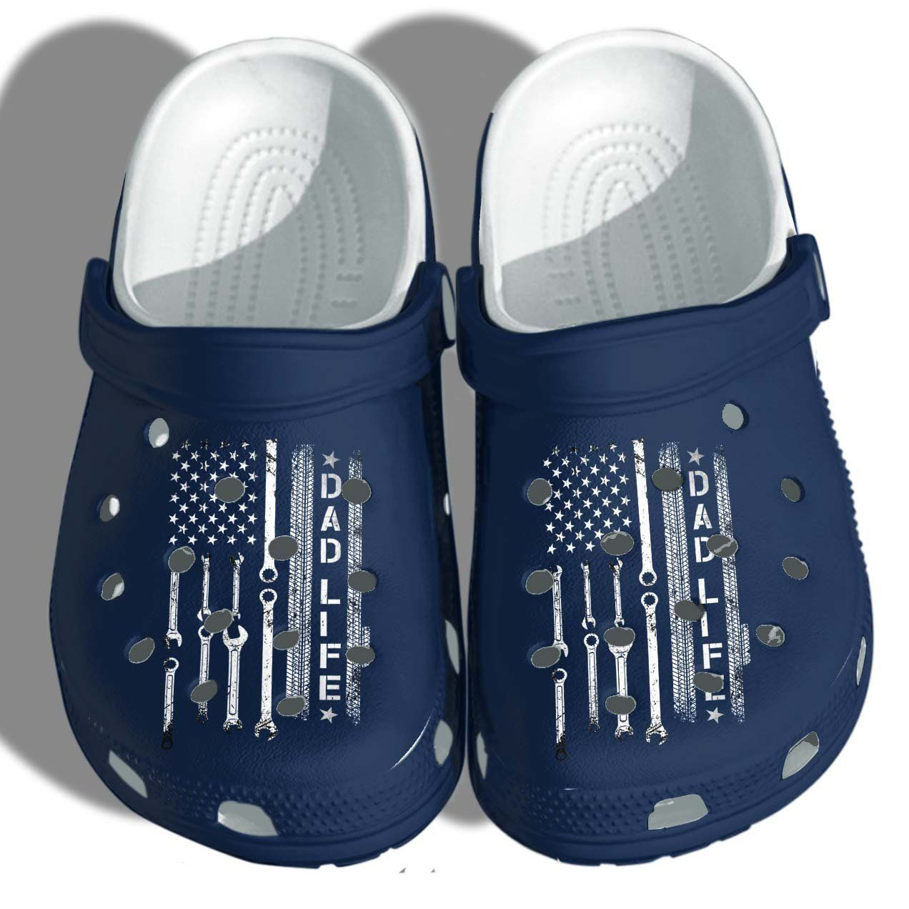 Personalized Mechanic Usa Flag Blue Crocs Clogy Shoes For Mens And Womens Personalized Mechanic Usa Flag Blue Crocs Clogy Shoes For Mens And Womens