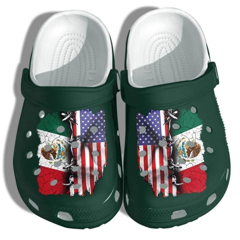 Personalized Mexico American Flag Crocs Clogy Shoes For Mens And Womens Personalized Mexico American Flag Crocs Clogy Shoes For Mens And Womens