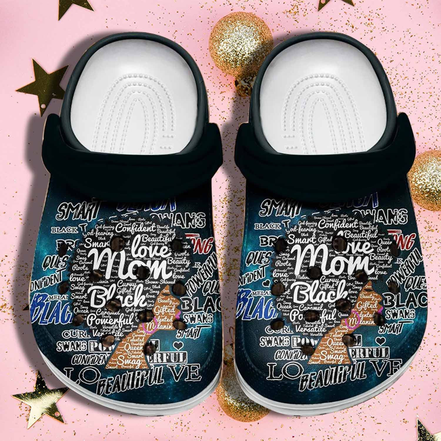 Personalized Mom Black Crocs Clogy Shoes For Mens And Womens Personalized Mom Black Crocs Clogy Shoes For Mens And Womens