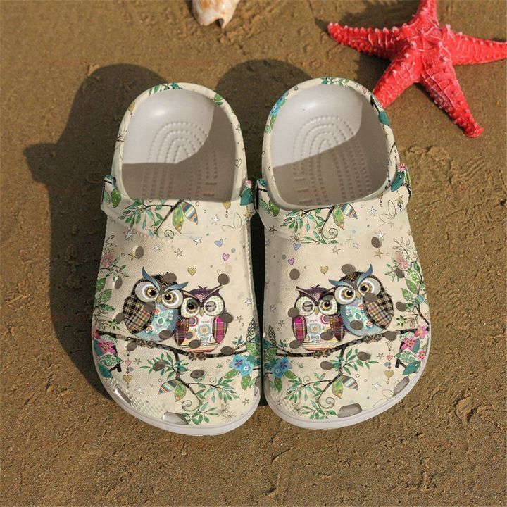 Personalized Owl Couple Quilting Crocs Clogy Shoes For Mens And Womens Personalized Owl Couple Quilting Crocs Clogy Shoes For Mens And Womens