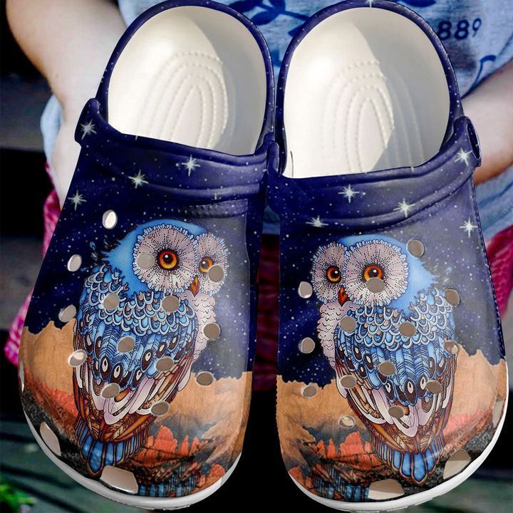 Personalized Owl Night Crocs Clogy Shoes For Mens And Womens Personalized Owl Night Crocs Clogy Shoes For Mens And Womens