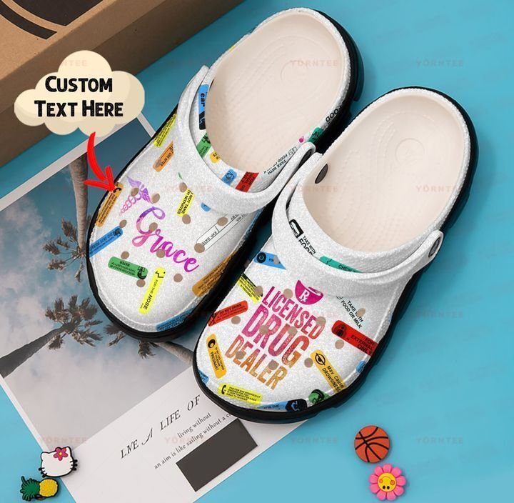 Personalized Pharmacy Licensed Drug Dealer Crocs Clogy Shoes For Mens And Womens Personalized Pharmacy Licensed Drug Dealer Crocs Clogy Shoes For Mens And Womens