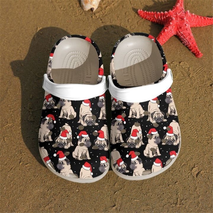 Personalized Pug Christmas Crocs Clogy Shoes For Mens And Womens Personalized Pug Christmas Crocs Clogy Shoes For Mens And Womens