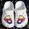 Personalized Rainbow Lip Autism Awareness White Crocs Clogy Shoes For Mens And Womens