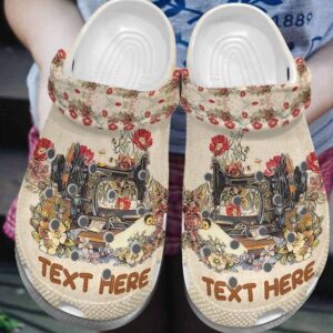 Personalized Sewing Lovers Flower Crocs Clogy Shoes For Mens And Womens