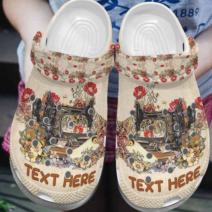 Personalized Sewing Lovers Flower Crocs Clogy Shoes For Mens And Womens Personalized Sewing Lovers Flower Crocs Clogy Shoes For Mens And Womens