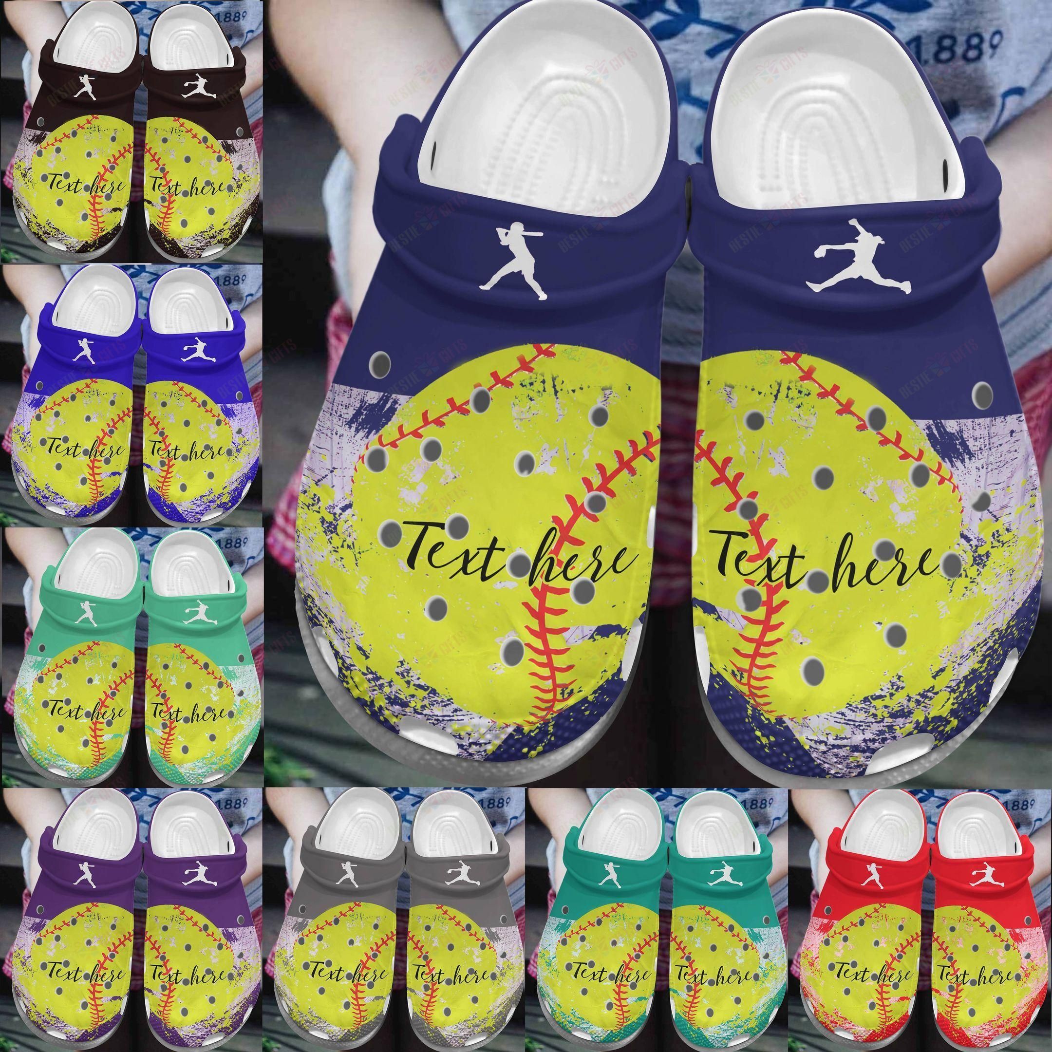 Personalized Softball Crocs Clog Classic Clog Whitesole Softball Player Shoes Personalized Softball Crocs Clog Classic Clog Whitesole Softball Player Shoes
