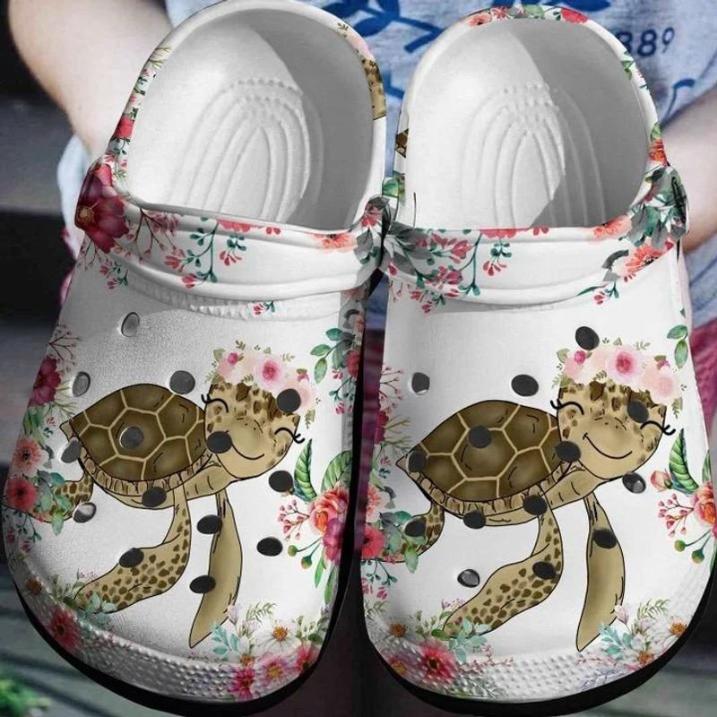 Personalized Turtle Flower Lovely Crocs Clogy Shoes For Mens And Womens Personalized Turtle Flower Lovely Crocs Clogy Shoes For Mens And Womens