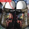 Personlized The Punisher Us Marine Crocs Crocband Clog Comfortable For Mens Womens Classic Clog Water Shoes