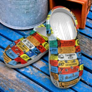 Pharmacy Personalized Clog Custom Crocs Comfortablefashion Style Comfortable For Women Men Kid Print 3D Warning Labels