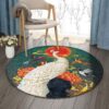 Phoenix Bird Round Carpet Floor Rug Living Room Bedroom Decor Round Area Rug Carpet