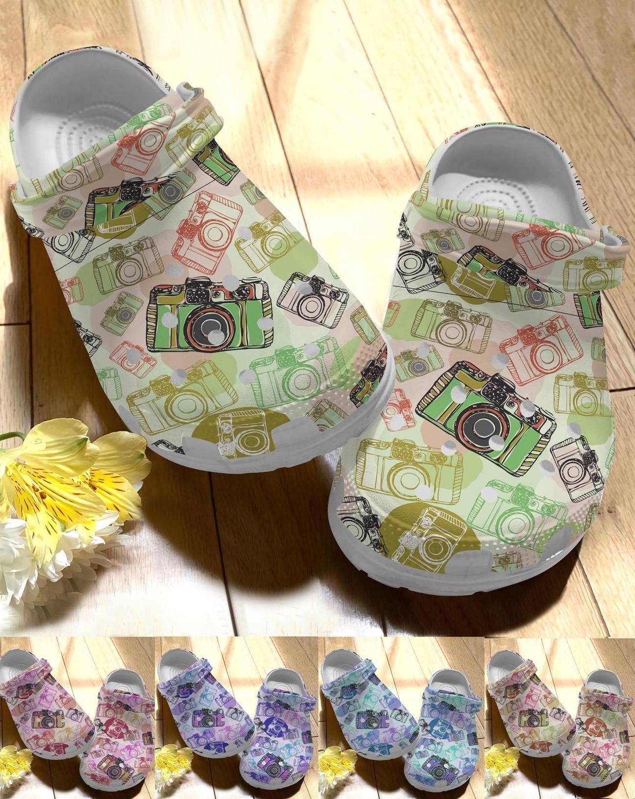Photographer Personalize Clog Custom Crocs Fashionstyle Comfortable For Women Men Kid Print 3D Whitesole Colorful Camera Pattern V1 Photographer Personalize Clog Custom Crocs Fashionstyle Comfortable For Women Men Kid Print 3D Whitesole Colorful Camera Pattern V1