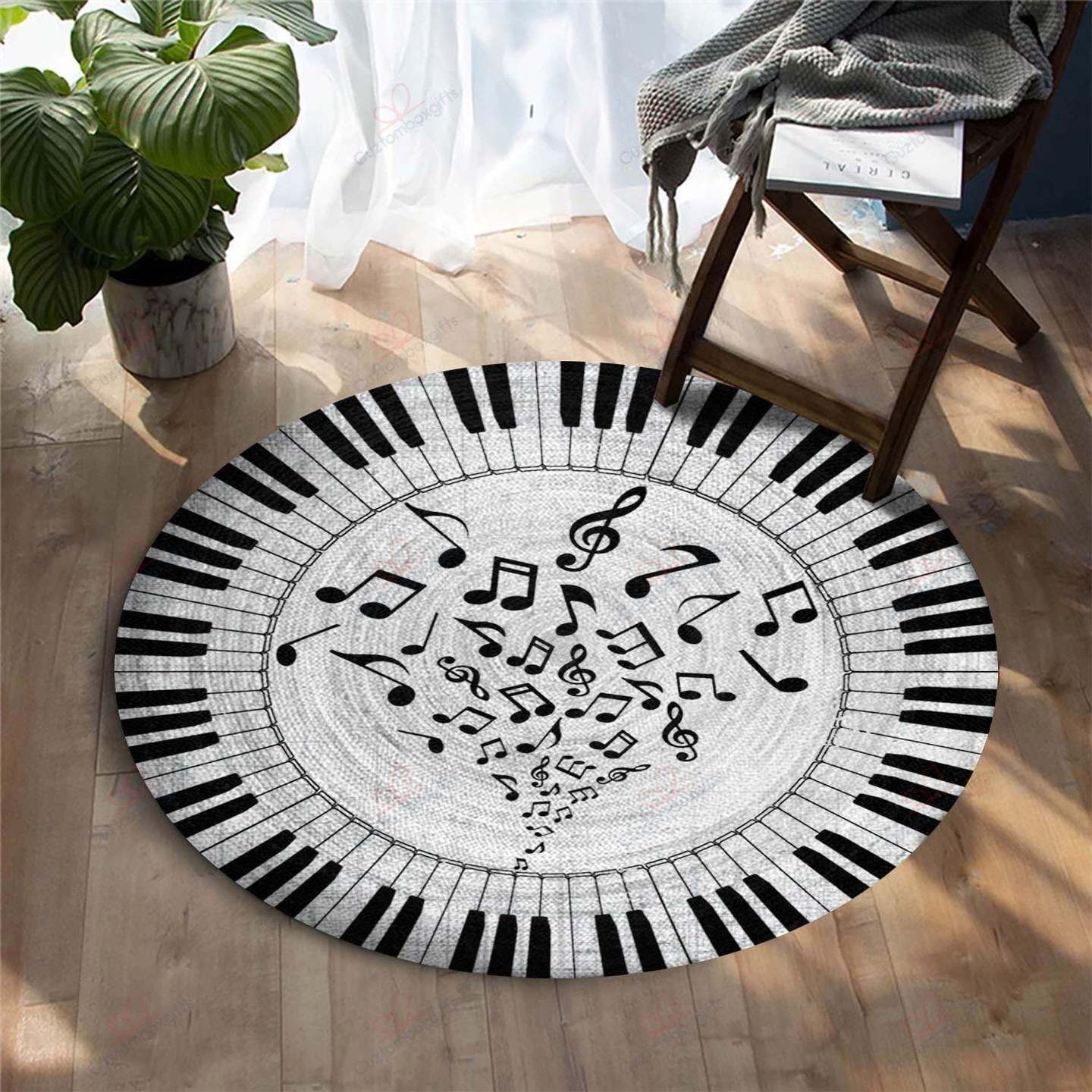 Piano Pattern Round Carpet Floor Rug Living Room Bedroom Decor Round Area Rug Carpet Piano Pattern Round Carpet Floor Rug Living Room Bedroom Decor Round Area Rug Carpet