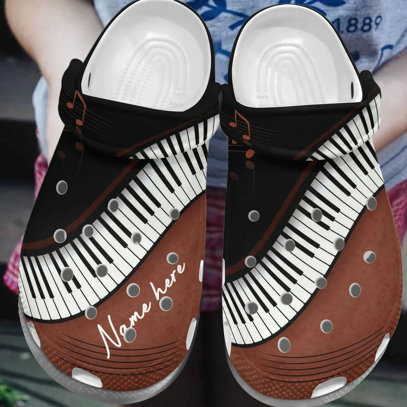 Piano Personalized Clog Custom Crocs Comfortablefashion Style Comfortable For Women Men Kid Print 3D Brown Piano Keyboard Piano Personalized Clog Custom Crocs Comfortablefashion Style Comfortable For Women Men Kid Print 3D Brown Piano Keyboard