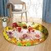 Pig Round Carpet Floor Rug Living Room Bedroom Decor Round Area Rug Carpet