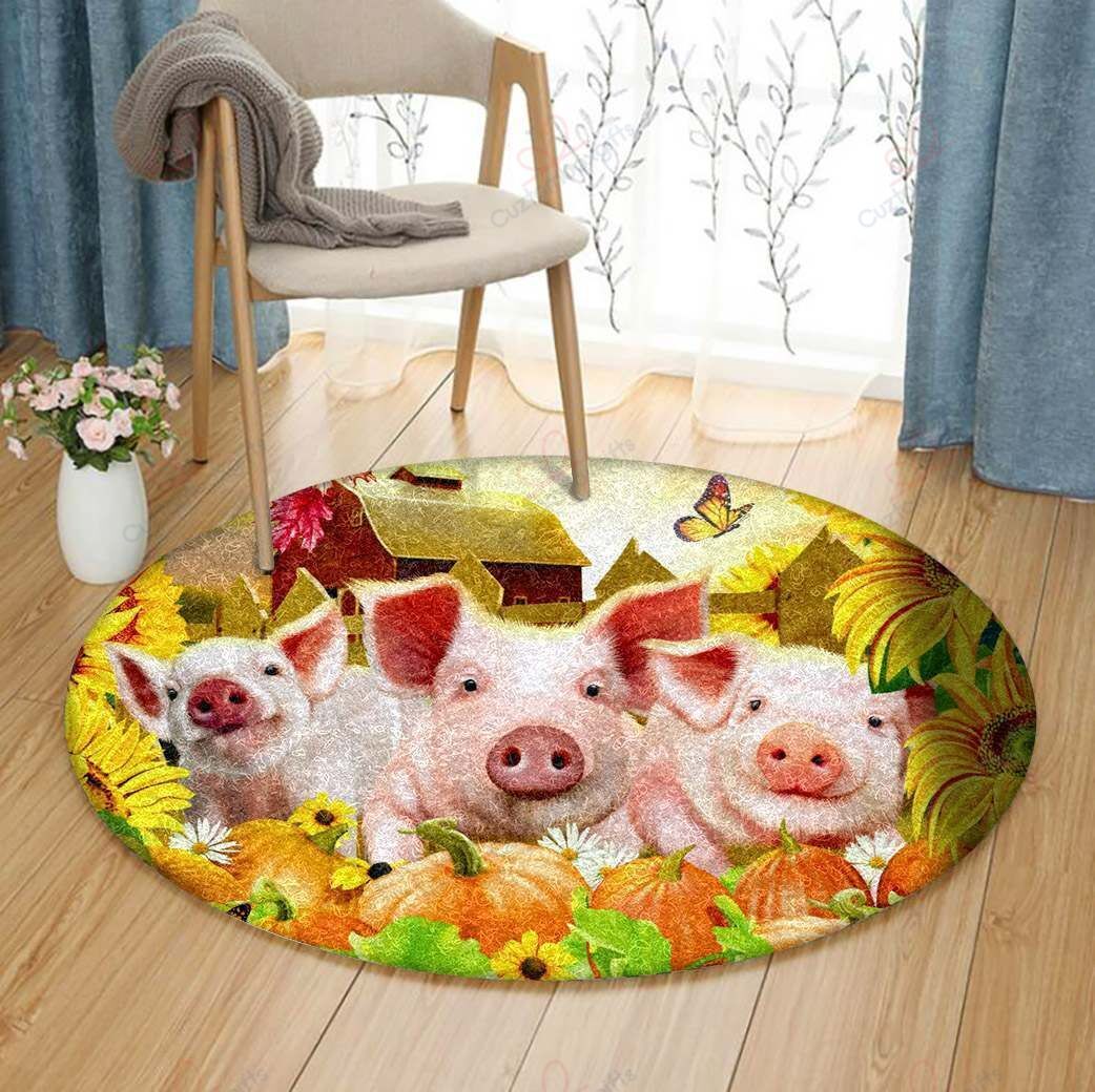 Pig Round Carpet Floor Rug Living Room Bedroom Decor Round Area Rug Carpet Pig Round Carpet Floor Rug Living Room Bedroom Decor Round Area Rug Carpet