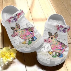 Pig Personalize Clog Custom Crocs Fashionstyle Comfortable For Women Men Kid Print 3D Whitesole Amazing Life