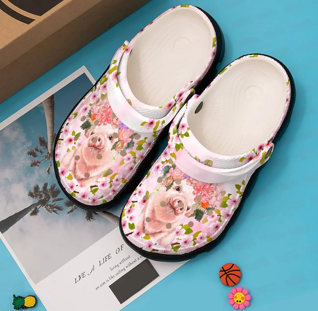 Pig Personalized Clog Custom Crocs Comfortablefashion Style Comfortable For Women Men Kid Print 3D Pig Flower Pig Personalized Clog Custom Crocs Comfortablefashion Style Comfortable For Women Men Kid Print 3D Pig Flower