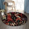 Pig Rabbit Cat Bird Forest Round Carpet Floor Rug Living Room Bedroom Decor Round Area Rug Carpet