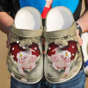 Pig They Steal My Heart Sku 1842 Crocs Crocband Clog Comfortable For Mens Womens Classic Clog Water Shoes