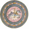 Piink Carousel Round Carpet Floor Rug Living Room Bedroom Decor Round Area Rug Carpet