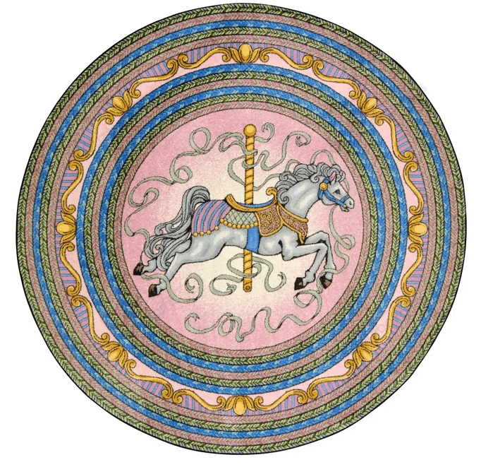 Piink Carousel Round Carpet Floor Rug Living Room Bedroom Decor Round Area Rug Carpet Piink Carousel Round Carpet Floor Rug Living Room Bedroom Decor Round Area Rug Carpet