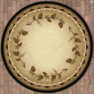 Pine Canyon Trails Round Carpet Floor Rug Living Room Bedroom Decor Round Area Rug Carpet