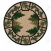 Pine Forest Round Carpet Floor Rug Living Room Bedroom Decor Round Area Rug Carpet