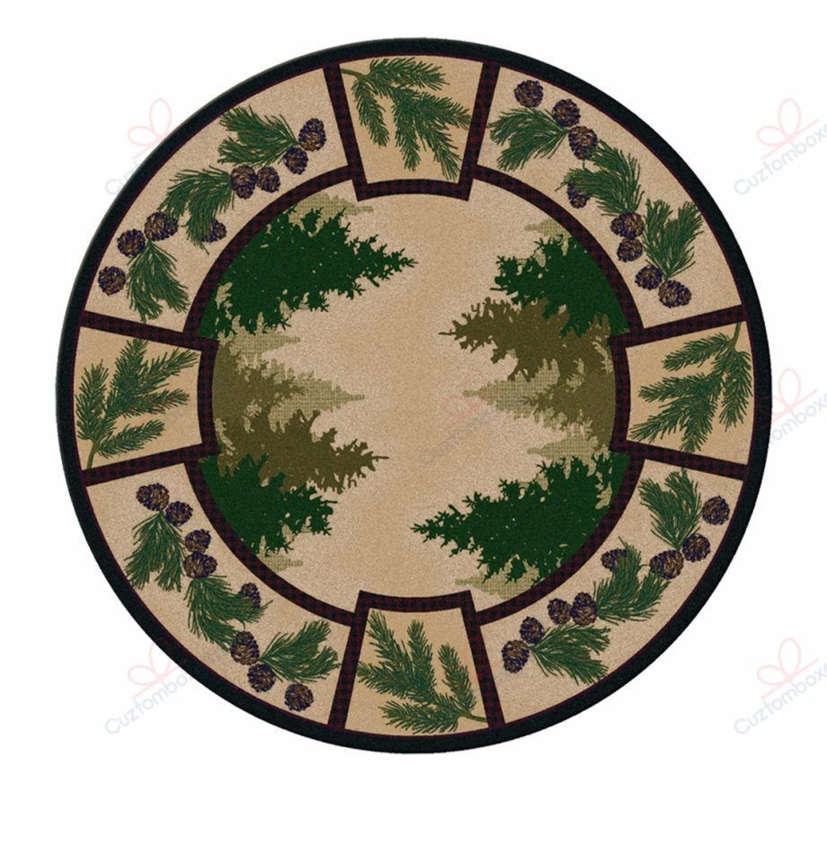 Pine Forest Round Carpet Floor Rug Living Room Bedroom Decor Round Area Rug Carpet Pine Forest Round Carpet Floor Rug Living Room Bedroom Decor Round Area Rug Carpet