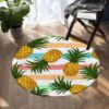 Pineapple Party Round Carpet Floor Rug Living Room Bedroom Decor Round Area Rug Carpet