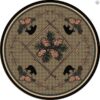 Pinecone Adn Bears Round Carpet Floor Rug Living Room Bedroom Decor Round Area Rug Carpet