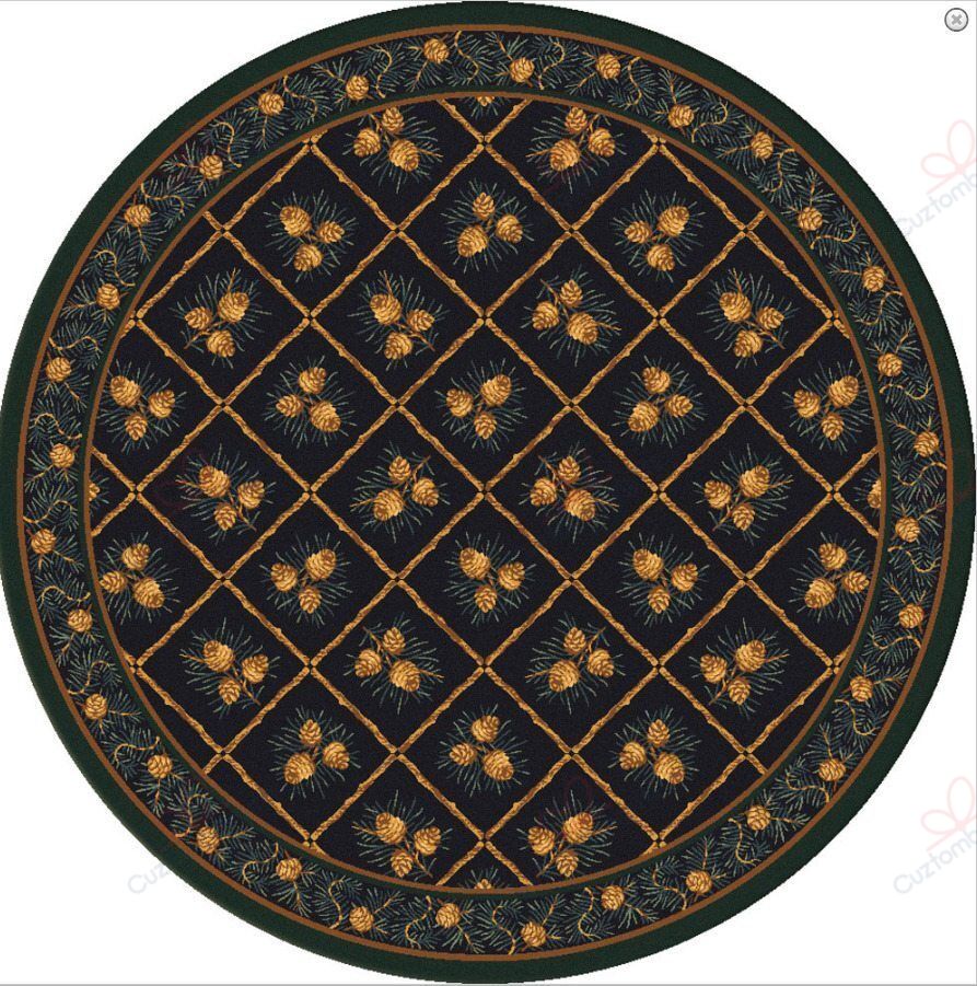 Pinecone Haven Green Round Carpet Floor Rug Living Room Bedroom Decor Round Area Rug Carpet Pinecone Haven Green Round Carpet Floor Rug Living Room Bedroom Decor Round Area Rug Carpet