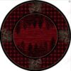 Pinecones Forest Round Carpet Floor Rug Living Room Bedroom Decor Round Area Rug Carpet