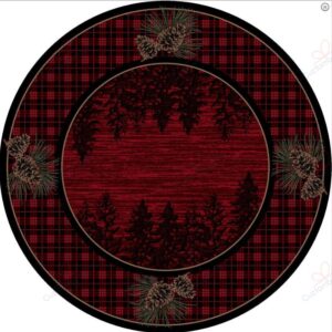 Pinecones Forest Round Carpet Floor Rug Living Room Bedroom Decor Round Area Rug Carpet
