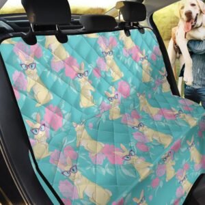 Pink Balloons Rabbit With Glasses Car Back Seat Cover Dog Car Seat Covers - 4cd85b9664a1