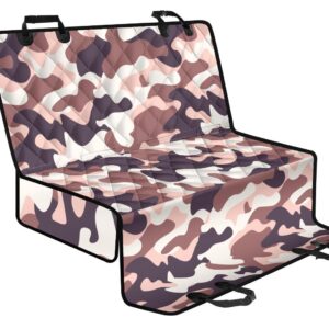 Pink Brown Camouflage Print Pet Car Back Seat Cover - dfd2b5f470e7