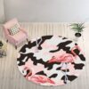 Pink Camo Round Flamingo Round Carpet Floor Rug Living Room Bedroom Decor Round Area Rug Carpet