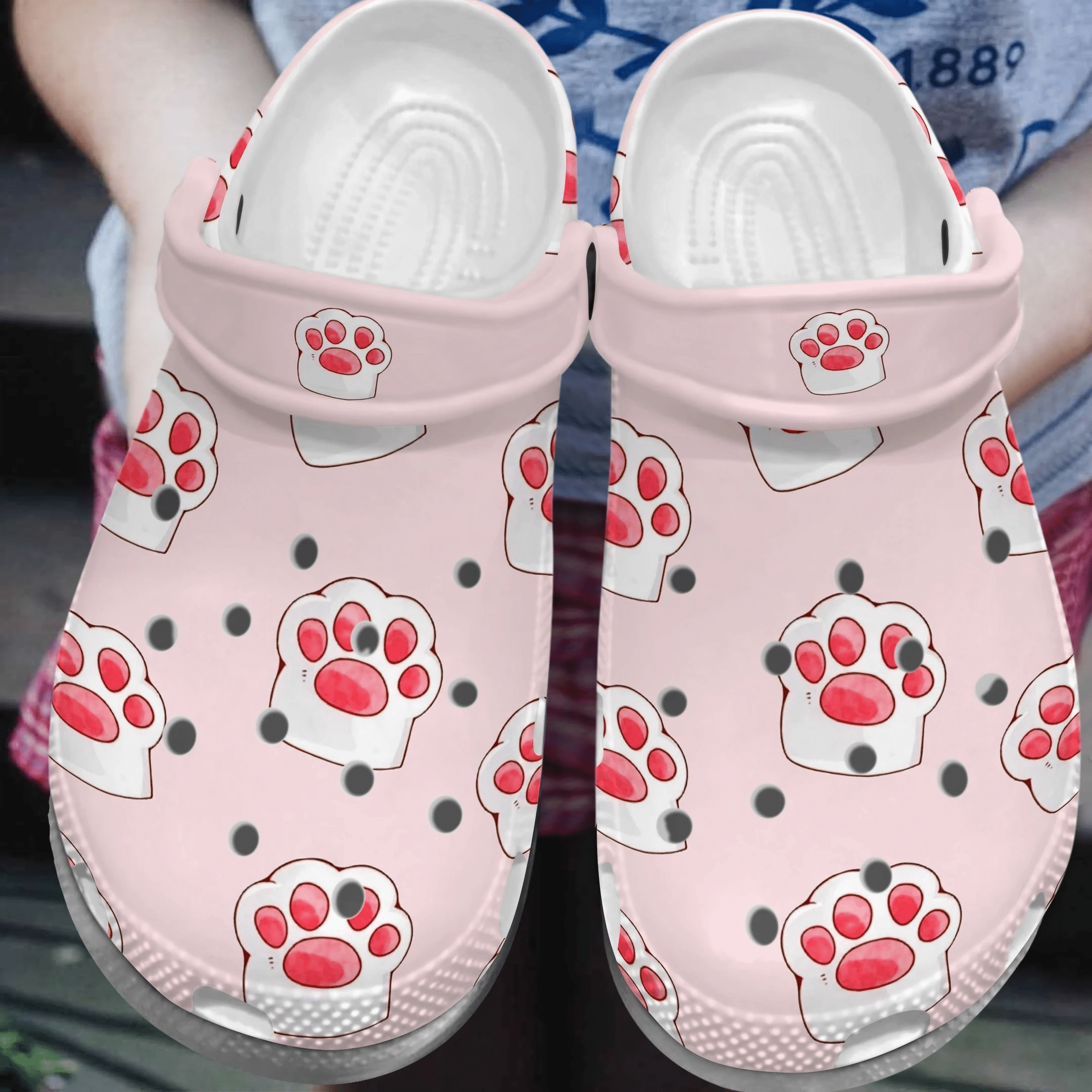 Pink Cat Foot Shoes Crocs Clog Crocbland Clog Birthday Gift For Woman Girl Daughter Sister Niece Pink Cat Foot Shoes Crocs Clog Crocbland Clog Birthday Gift For Woman Girl Daughter Sister Niece