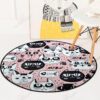 Pink Cat Round Carpet Floor Rug Living Room Bedroom Decor Round Area Rug Carpet